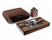 Настольный набор сигарных аксессуаров Gentili -  SET-SV10-Croco-Brown