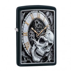 Зажигалка Zippo Z29854 Skull Clock Design - Black Matte